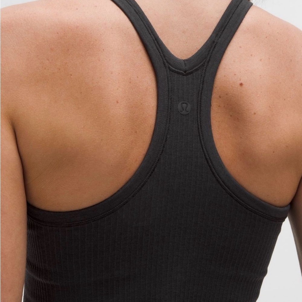 Lululemon Ebb to Street Racerback Tank Ribbed Black Size 6 Athleisure Gym Yoga - Picture 3 of 8